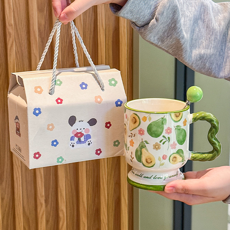 可爱马克杯卡通陶瓷水杯情侣