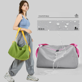 运动包健身包女生高级感斜挎防泼水撞色马卡龙短途轻便旅游旅行包