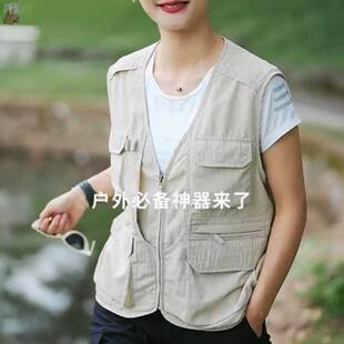 夏天多口袋马甲女外穿时尚薄款男女款户外机能摄影师坎肩工装背心