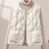 单排扣短款 简约风修身 时尚 女装 叠穿马甲 羽绒棉女马夹2026秋冬新款