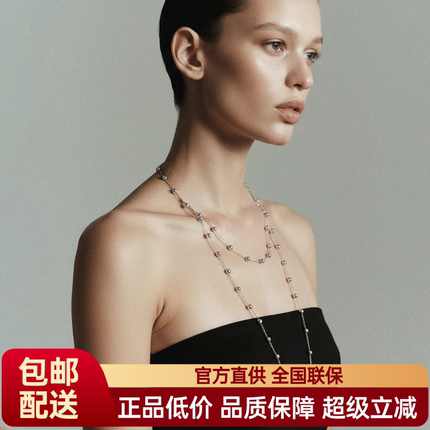 FataViamS925银珍珠细长小众设计高级感满天星多层项链毛衣链配饰
