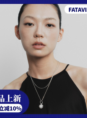 FataViam天然肌理珍珠双面小众高级双层吊坠长项链轻奢配饰