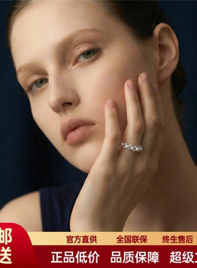 FataViams925银珍珠钻轻奢高级感开口可调节食指戒指女小众设计感