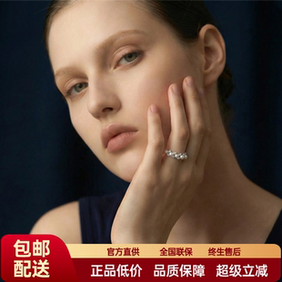 FataViams925银珍珠钻轻奢高级感开口可调节食指戒指女小众设计感