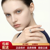 FataViam新款 s925银色双层锆石珍珠开口食指戒指女小众气质高级感