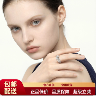 FataViam新款s925银色双层锆石珍珠开口食指戒指女小众气质高级感