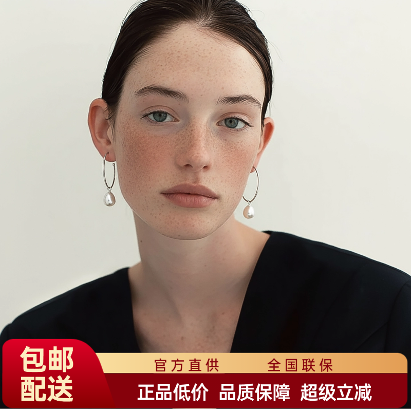 FataViamS925纯银耳圈珍珠可脱卸两带小众高级感素圈圈耳环耳饰女