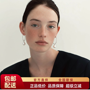 FataViamS925纯银耳圈珍珠可脱卸两带小众高级感素圈圈耳环耳饰女