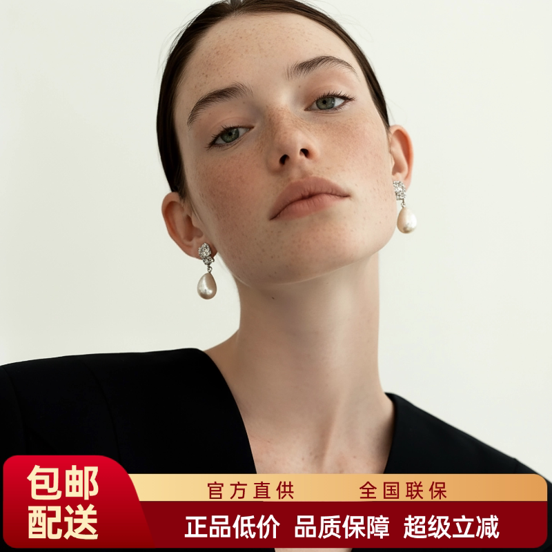 FataViamS925纯银耳钉3D肌理感珍珠法式小众气质高级感耳环耳饰女