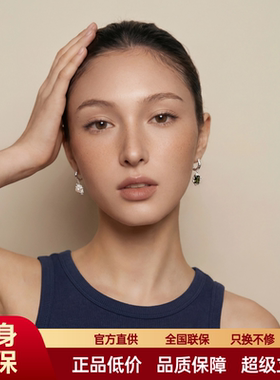 FataViams925银天然橄榄石珍珠不对称少女感时尚耳环耳扣耳饰女