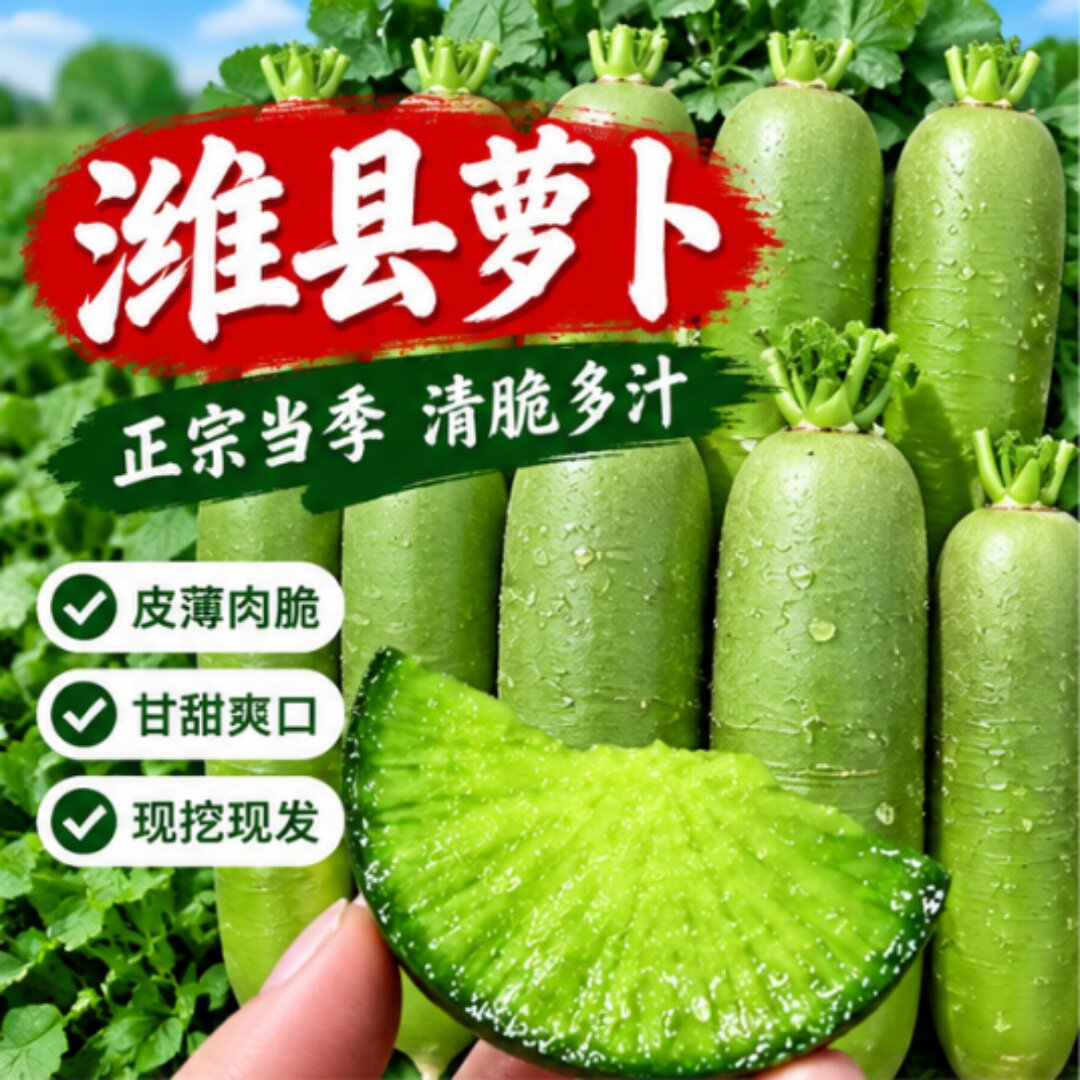 潍坊水果萝卜生吃新鲜正宗山东潍县萝卜冰激凌正宗现挖青萝卜