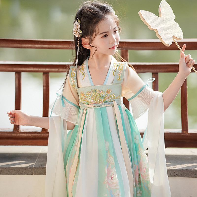 女童汉服夏季2025新款国风古装超仙公主裙儿童唐装襦裙连衣裙春款