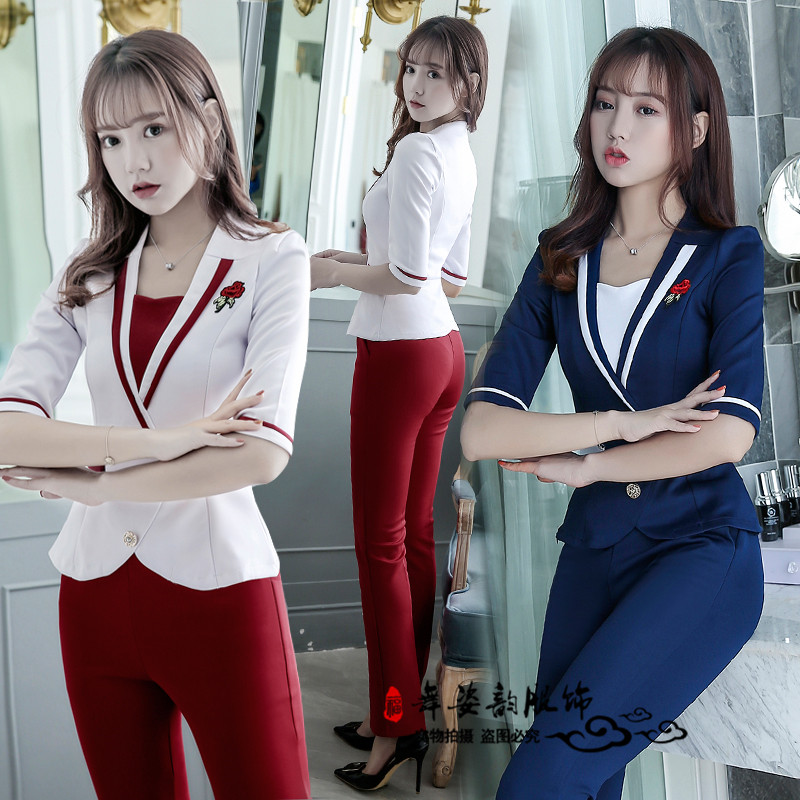 美容院工作服套装秋冬酒店ktv公主空姐制服足疗足浴桑拿技师工衣