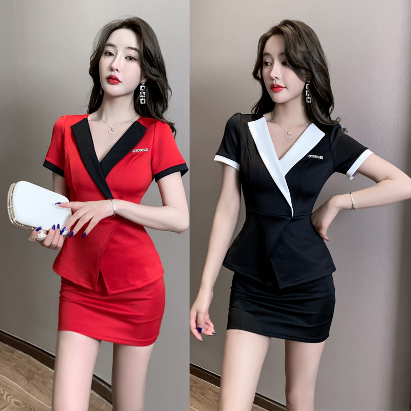 足疗女技师衣服气质新款酒店美容院制服套装足浴短裙养生馆工作服