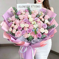 Super large hydrangea bouquet, rose flowers, nationwide same-city express delivery, birthday gift for your girlfriend in Beijing and Shanghai thumbnail 3