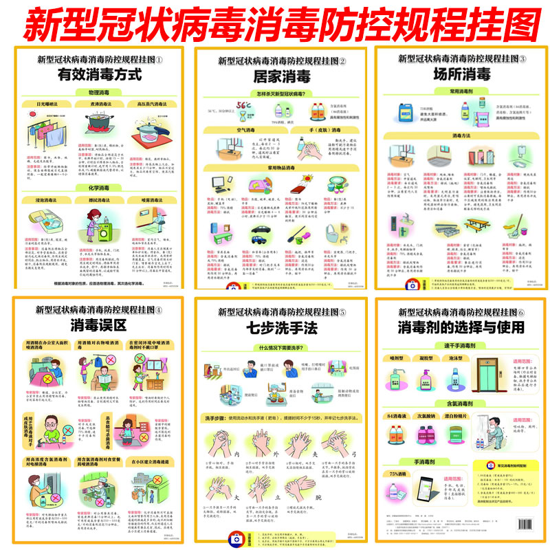新型冠状病毒消毒防控规程挂图 全套6张 防控认知个人场所消毒防控认知安徽省疾病预防控制中心 湖北武汉疫情防控指导书|msdalam kategori buku/Magazine/akhbar, Kesihatan perubatan, ubat lain - dari Buy2taobao.com untuk memberikan perkhidmatan ejen Taobao profesional membeli