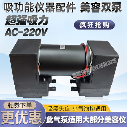 美容仪器气泵刮痧仪配件小气泡仪电机电泵双头真空泵活塞泵负压泵