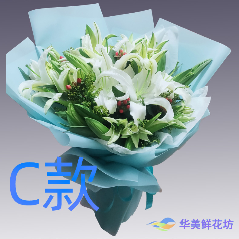 生日求婚白百合山东济宁花店送花邹城市市中区任城区同城鲜花速递-封面