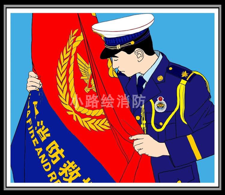 DIY square diamond full paste diamond painting Chinese fire rescue soldier brother firefighter gives boyfriend diamond inlaid cross stitch