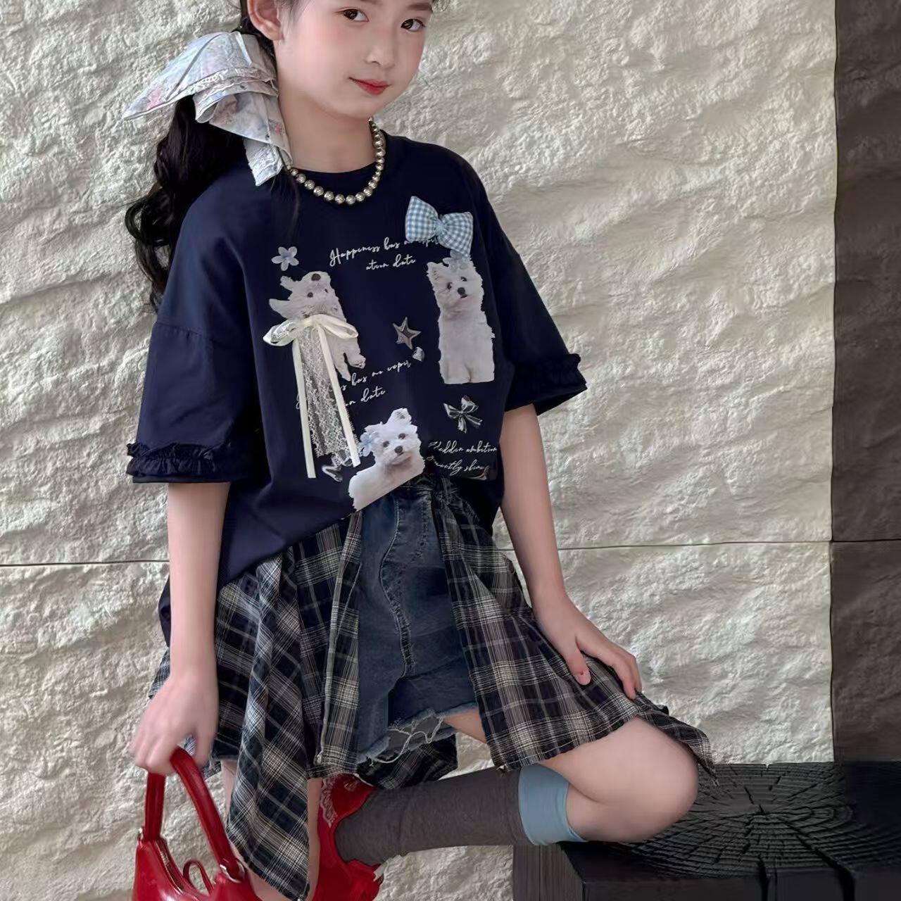 女童套装2026夏季新款儿童短T恤