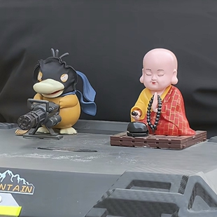自动点头敲木鱼小和尚太阳能摆件车载可爱小沙弥公仔招财猫