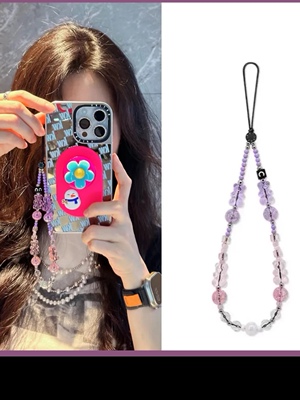 糖果色水晶小熊手机链