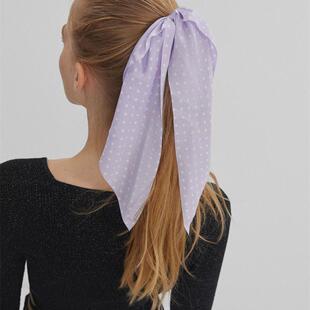 H42#原单小配饰bershka女士缎面波点蝴蝶结发圈发绳发饰品