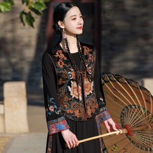 2025中国风重工刺绣系带无袖外搭 中式唐装 复古特色春秋女马甲