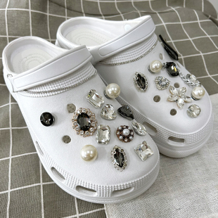 扣配件装 饰扣链条鞋 配饰水钻珍珠diy鞋 crocs洞洞鞋 花立体