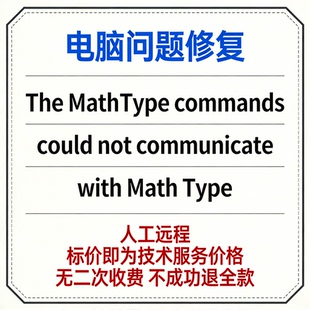 The MathType commands could not communicate with Math Type