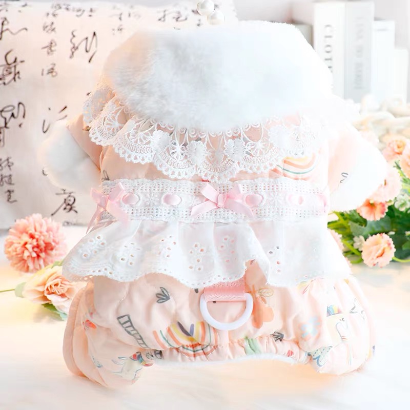 25秋冬！阳光彩虹小白马四腿棉服 泰迪四脚棉衣比熊绒绒外套博美