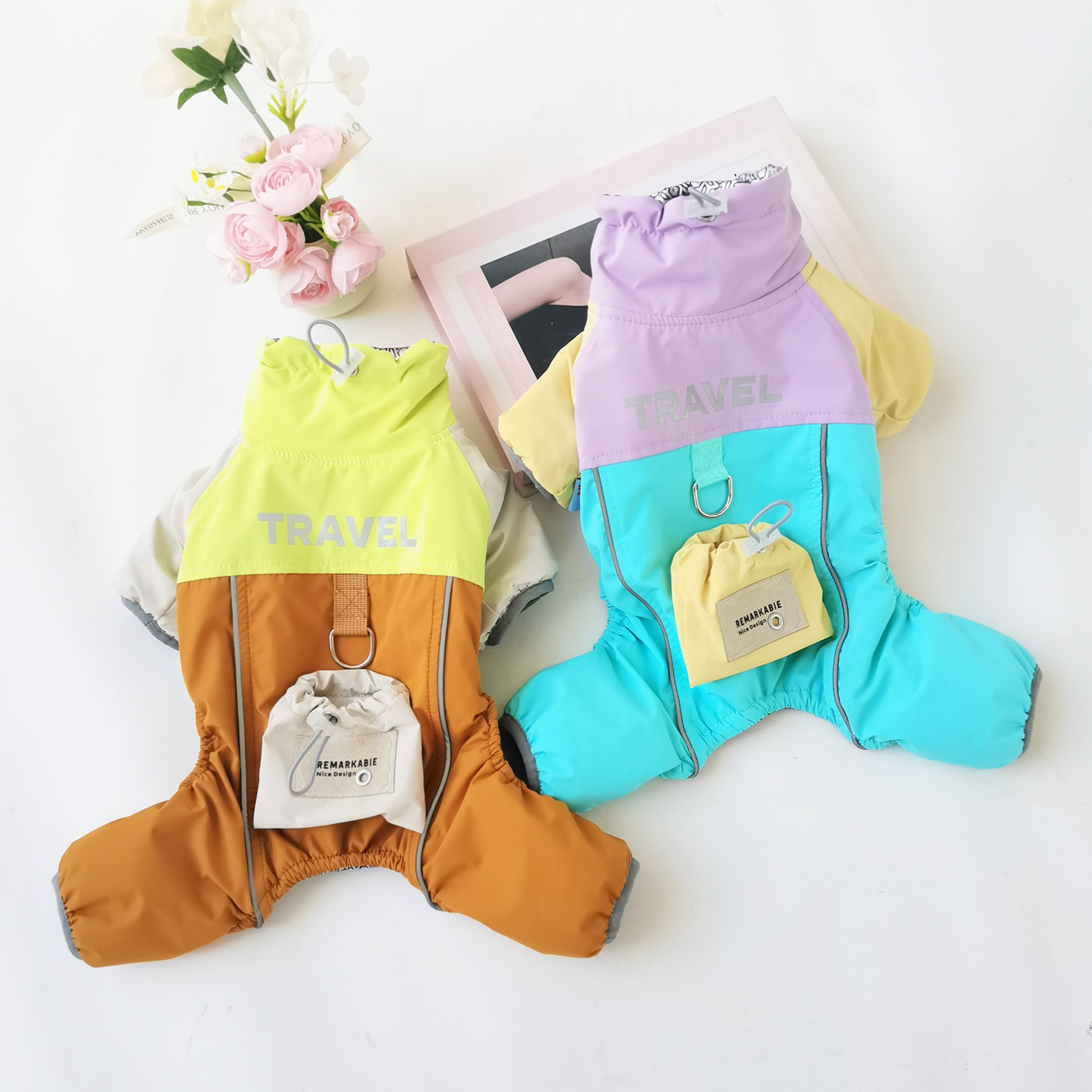 25秋冬！黑科技石墨烯三防户外冲锋衣口袋宠物外出服泰迪四腿棉服