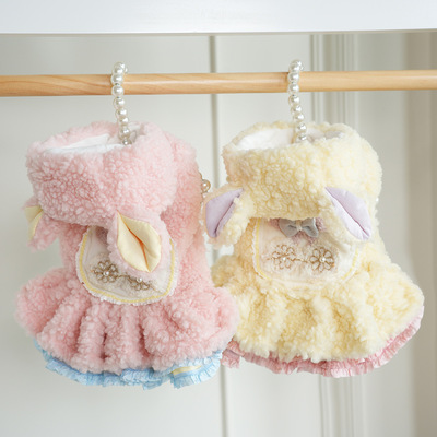 25秋冬！棒棒糖の云朵感花千骨GAO定连衣裙 马尔济斯冬裙比熊外套