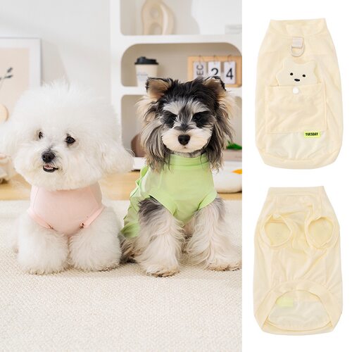 26春夏！DB冰丝凉感立体小熊防晒T恤 比熊凉凉衣泰迪防晒背心博美