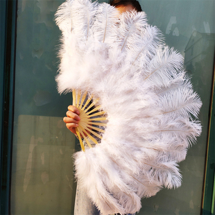 包邮大号鸵鸟羽毛扇子 肚皮舞蹈酒吧表演演唱会 道具羽毛绒大扇子