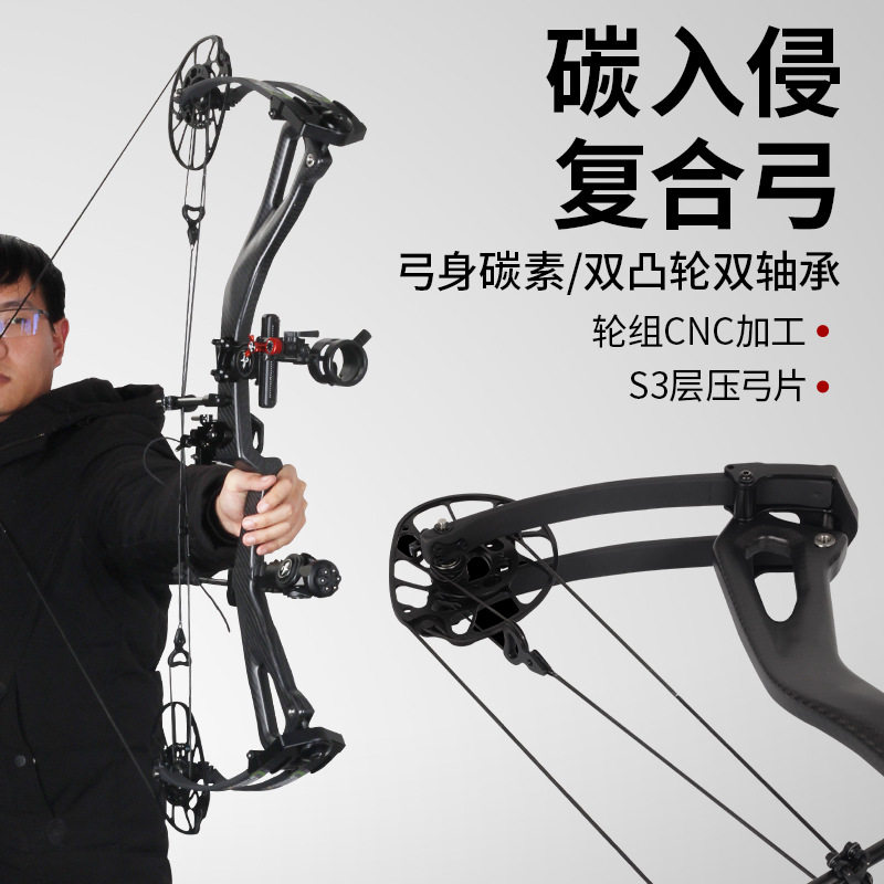 2026款碳入侵复合弓 一体全碳纤维弓身箭馆射准比赛弓非碳悬浮RX8