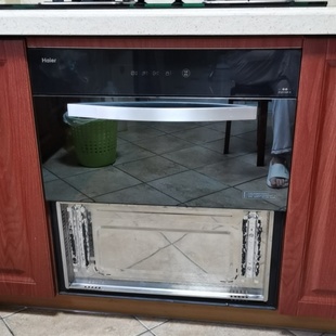 定制海尔消毒碗柜配件ZTD100F-5黑色钢化玻璃面板门板破损维修