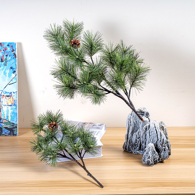 仿真松树枝带果假松枝松柏圣诞树