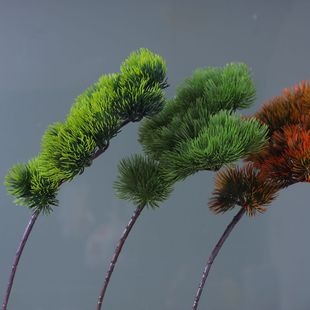 仿真绿色美人迎客松崖柏塑料假叶子圣诞造景针叶鱼缸盆景装饰摆放