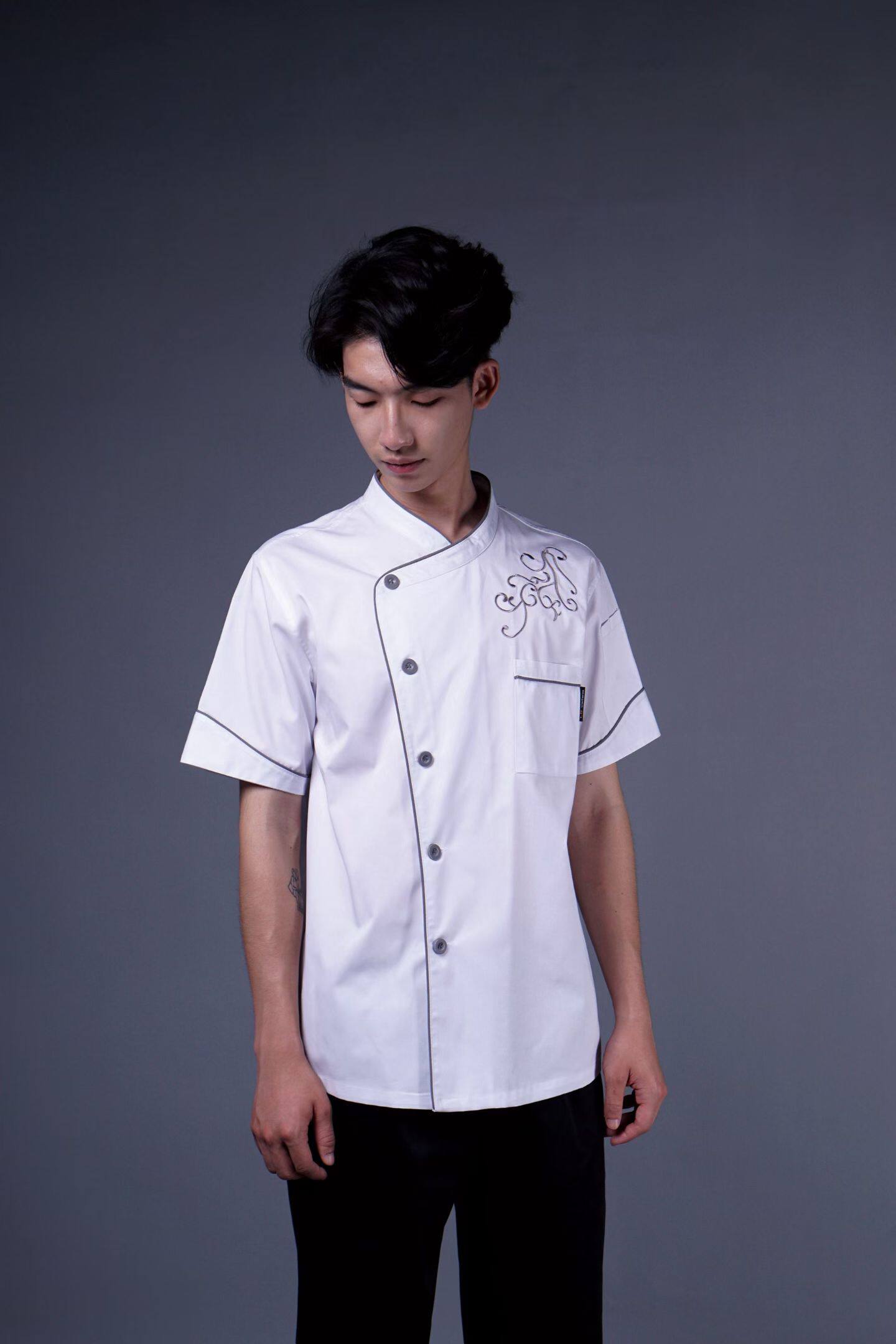 酒店厨师工作服长袖秋冬季服装高档餐饮食堂厨房工衣短袖男女定制