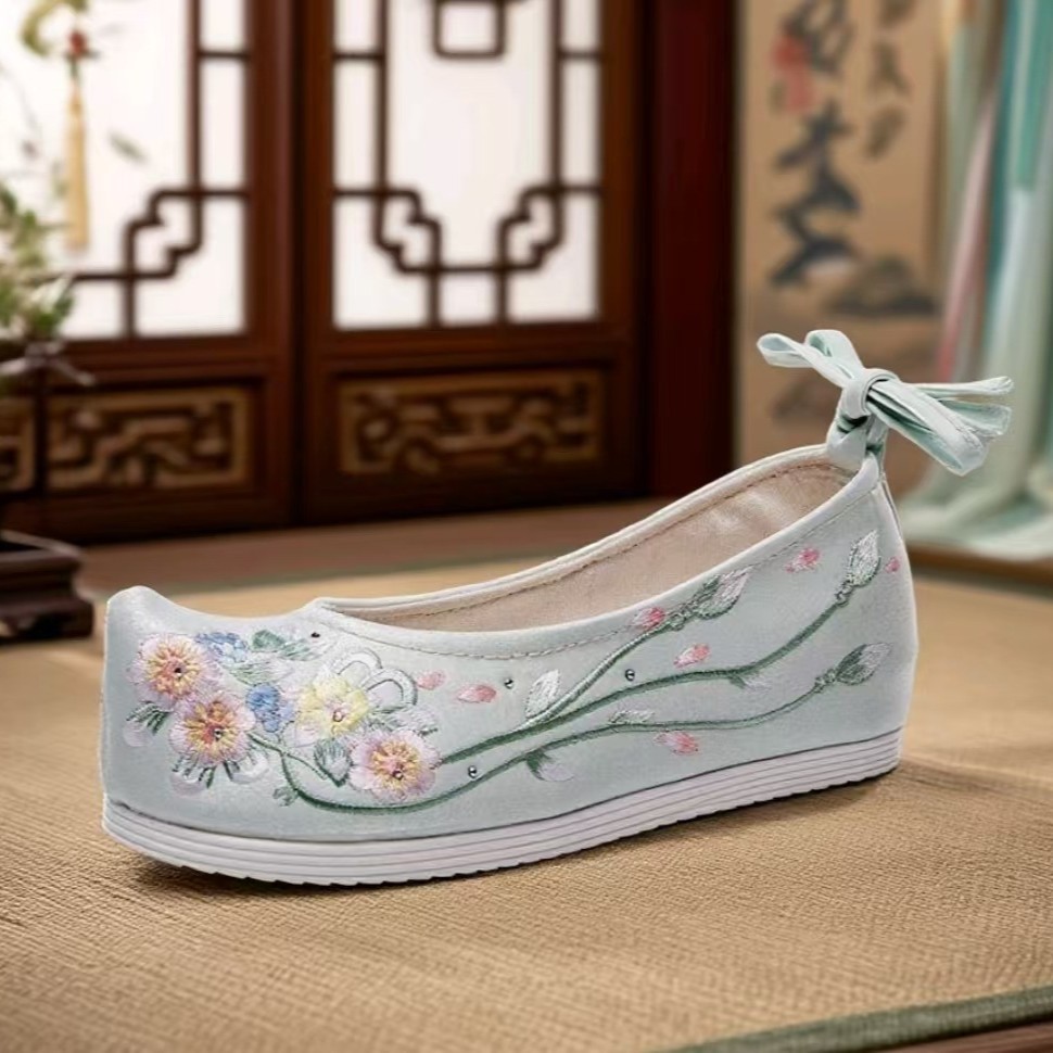 弓鞋 汉服鞋 单鞋/加绒棉 翘传统布鞋