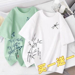 白色短袖女士夏2025新款学生t恤夏季新中式穿搭上衣夏款女装体恤