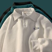 OUDIFU秋冬polo领卫衣无性别日系复古ins潮上衣百搭宽松加绒加厚