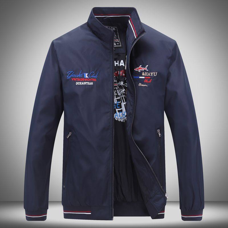 정통 상어 남성 카디건 재킷 봄 새로운 대형 탑 재킷 캐주얼 남성 러닝 스포츠웨어 긴 소매