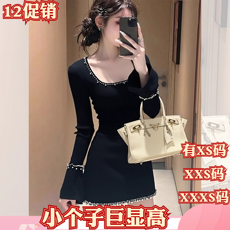 小矮个子加小码XXXS号150cm显高女装冬装高级感小香风时尚连衣裙