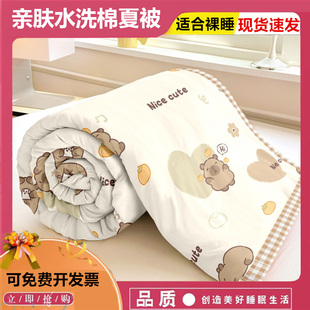 夏天空调被夏凉被双人单人薄被子可水洗机洗被子学生宿舍春秋童被