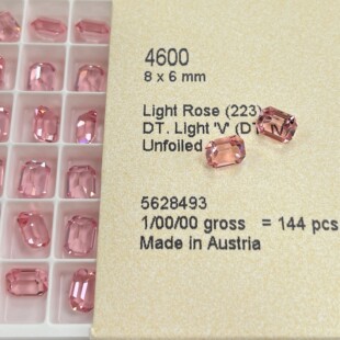 花式石 4600尖底八角 透底 8*6MM 223DTLI透底浅粉 美甲钻华子奥