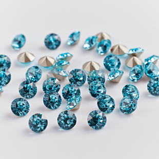 尖底钻 263浅翠蓝华子美甲钻奥地利水晶超闪施华洛水晶