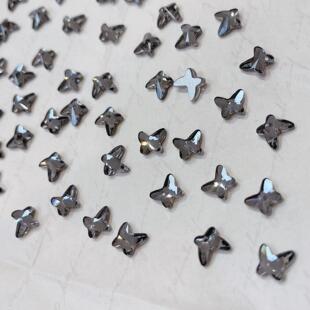 001SINI银色夜影 平底 2854蝴蝶 8MM 华子美甲钻奥地利水晶正品