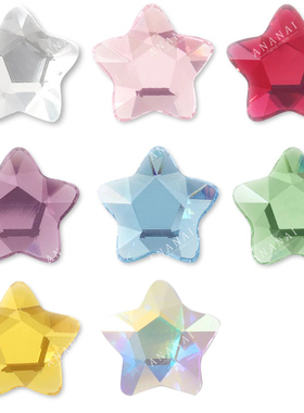 平底2754胖星 4mm 6mm 美甲钻华子五角星堆钻DIY奥钻超闪穿戴美甲